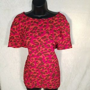 Pink brown & orange top size Large